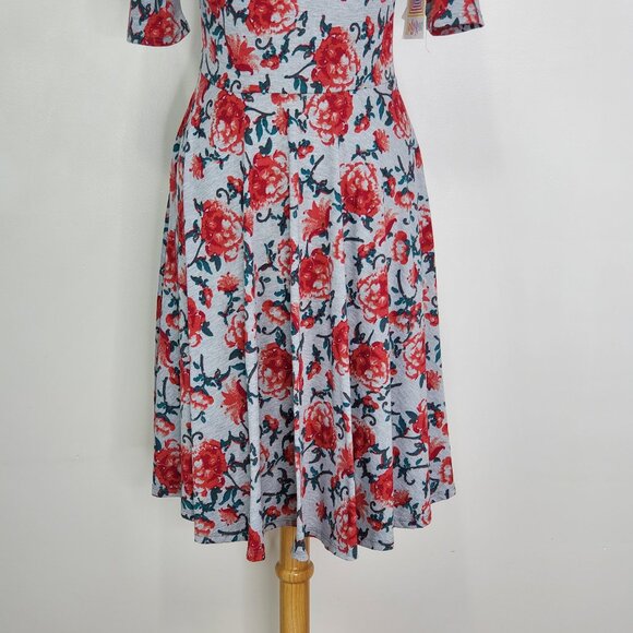 LuLaRoe Abstract Floral Fit & Flare Nicole Dress NEW NWT Size L - Picture 3 of 12
